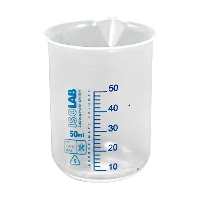 Фото Стакан мерный, низкий, синяя шкала, полипропилен, объем 50 мл, ISOLAB Стаканы лабораторные купить в Дезнэт Фото Стакан мерный, низкий, синяя шкала, полипропилен, объем 50 мл, ISOLAB Стаканы лабораторные купить в Дезнэт