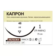 Фото Капрон крученый М1,5 (4/0) 75-КК 25 шт Капрон - хирургический шовный материал купить в Дезнэт