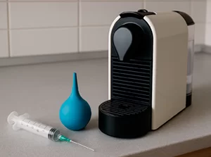 Мед-лайфхак: удаляем накипь из капсульной кофемашины шприцом и спринцовкой