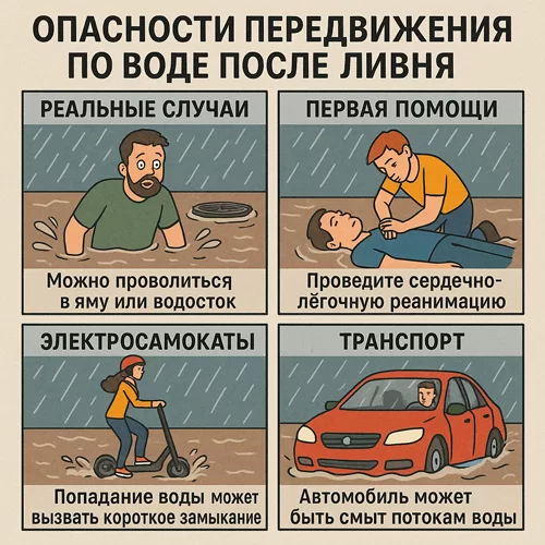 Почему опасно передвигаться по воде после ливня: реальные случаи, первая помощь, транспорт и рекомендации