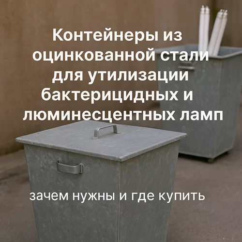 Контейнеры из оцинкованной стали для утилизации бактерицидных и люминесцентных ламп: зачем нужны и где купить