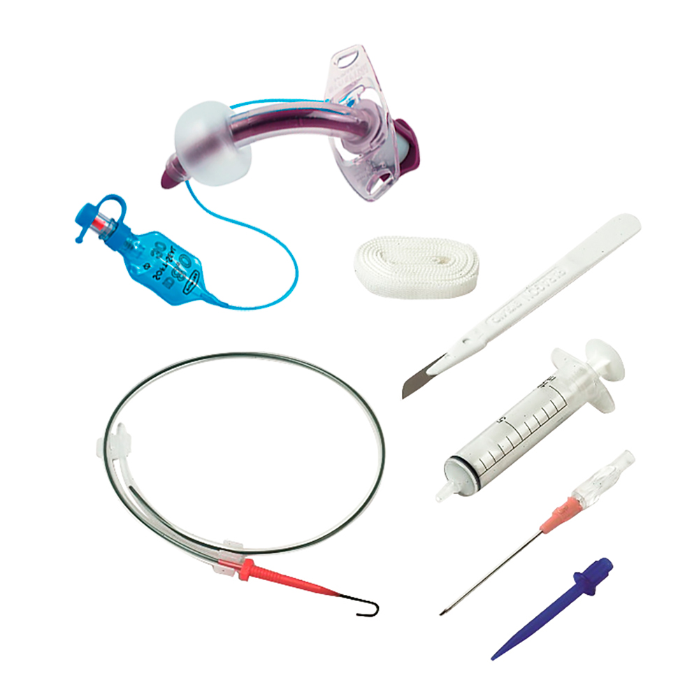 набор для трахеотомии с трахеостомическими трубками. набор для трахеостомии одноразовый. набор для пункционной трахеостомии portex. набор для коникотомии и трахеостомии. набор mini-trach для минитрахеостомии коникотомии.
